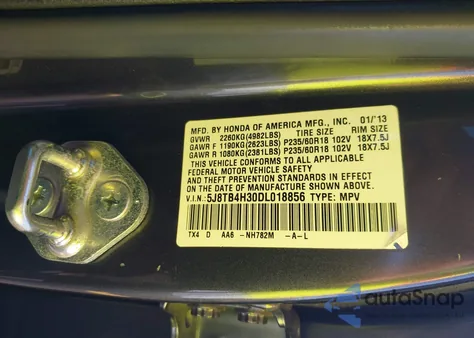 2013 Acura Rdx from USA, damaged, VIN 5J8TB4H30DL018856